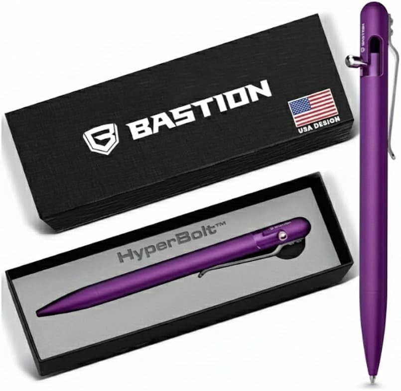 Luxury Slim Purple Ballpoint Pen – Aluminium, Bolt Action, Gift Ready
