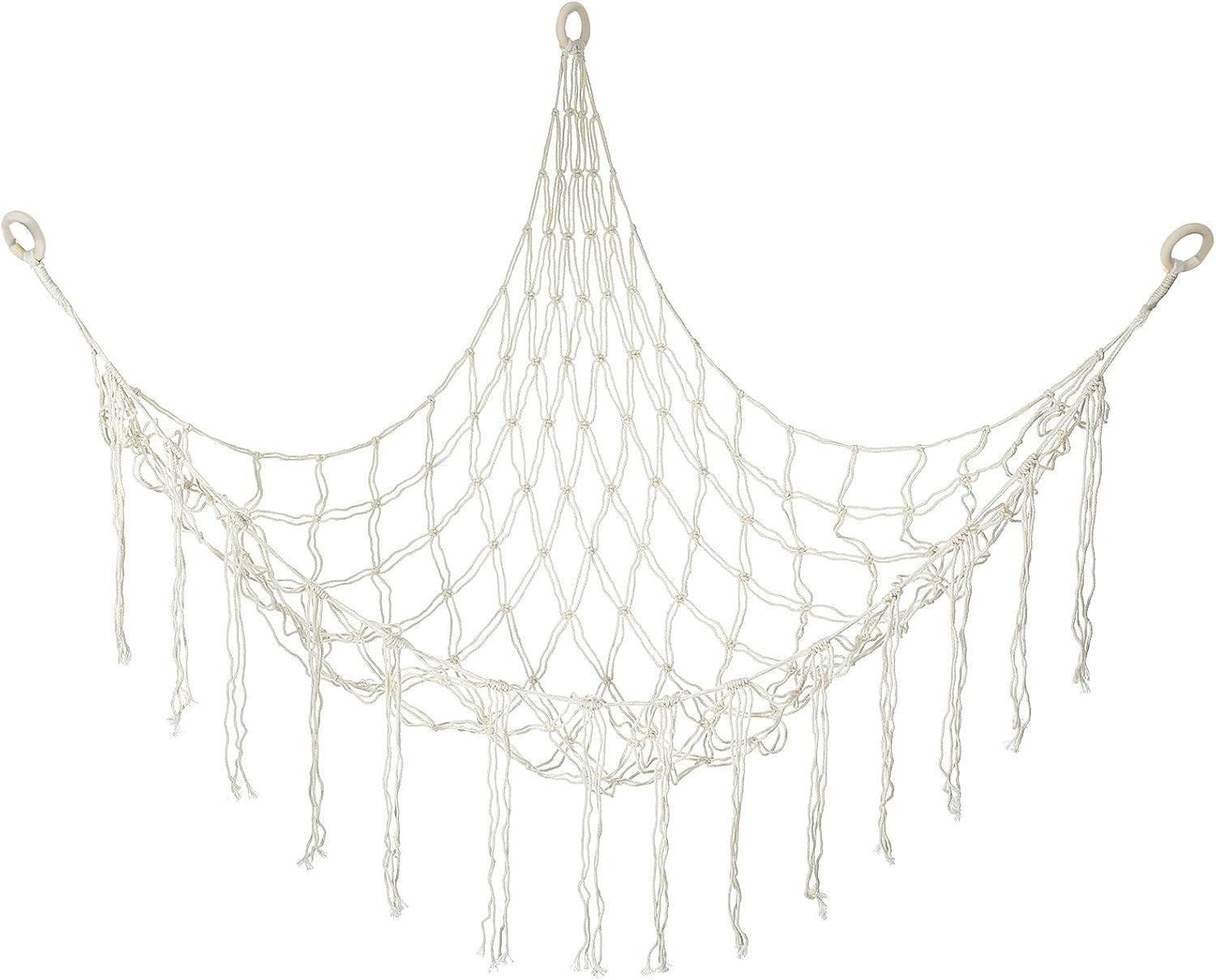 Macrame Teddy Hammock – Soft Toy Storage Net – Boho Nursery & Playroom Organizer