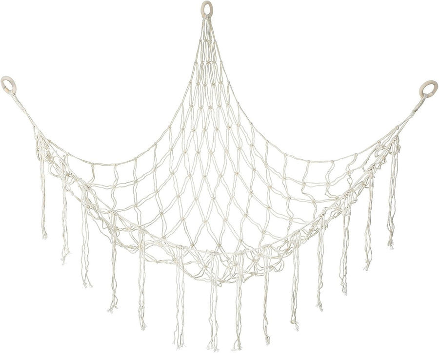 Macrame Teddy Hammock – Soft Toy Storage Net – Boho Nursery & Playroom Organizer