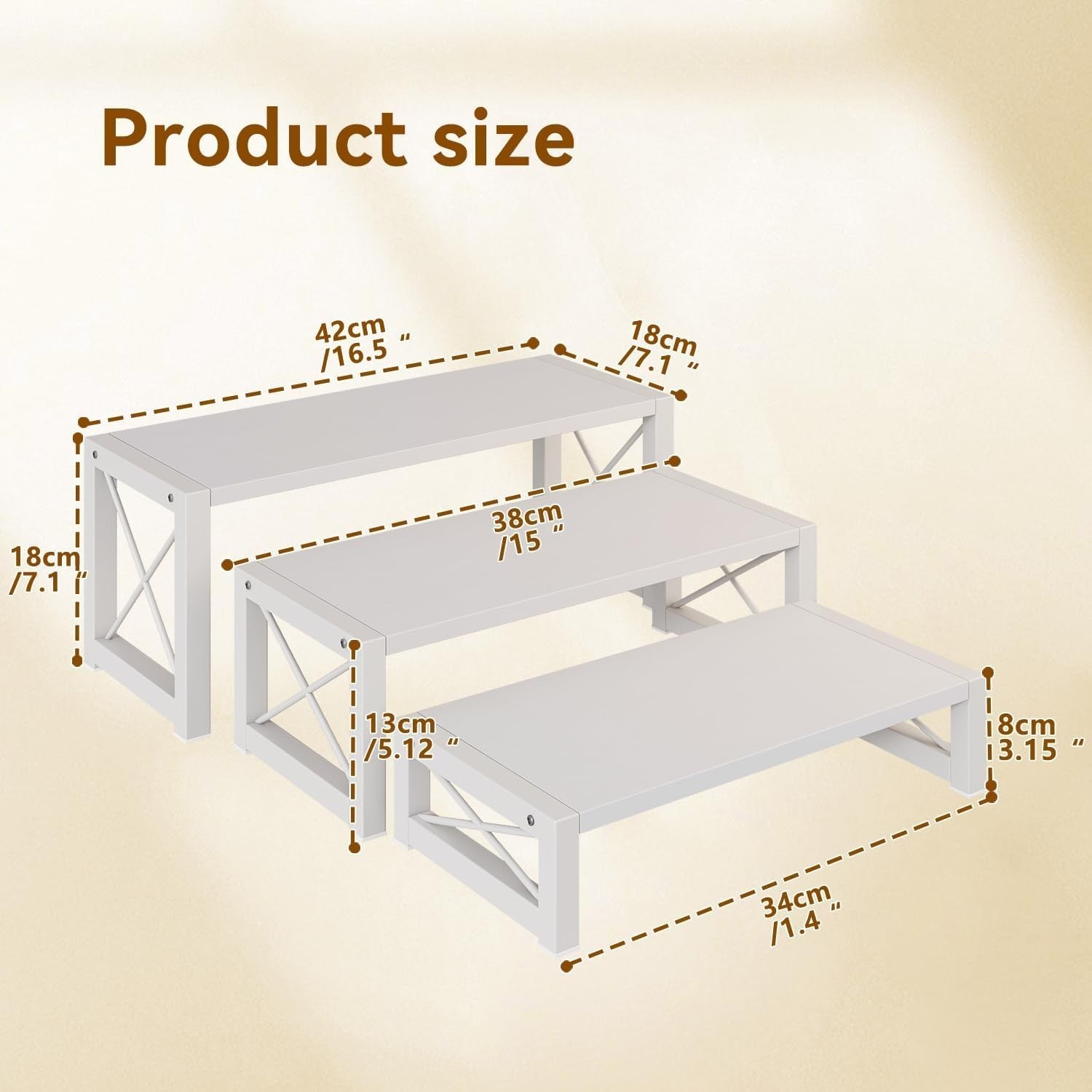 White 3-Tier Wood Cupcake & Dessert Display Stand – Rustic Party Table Risers