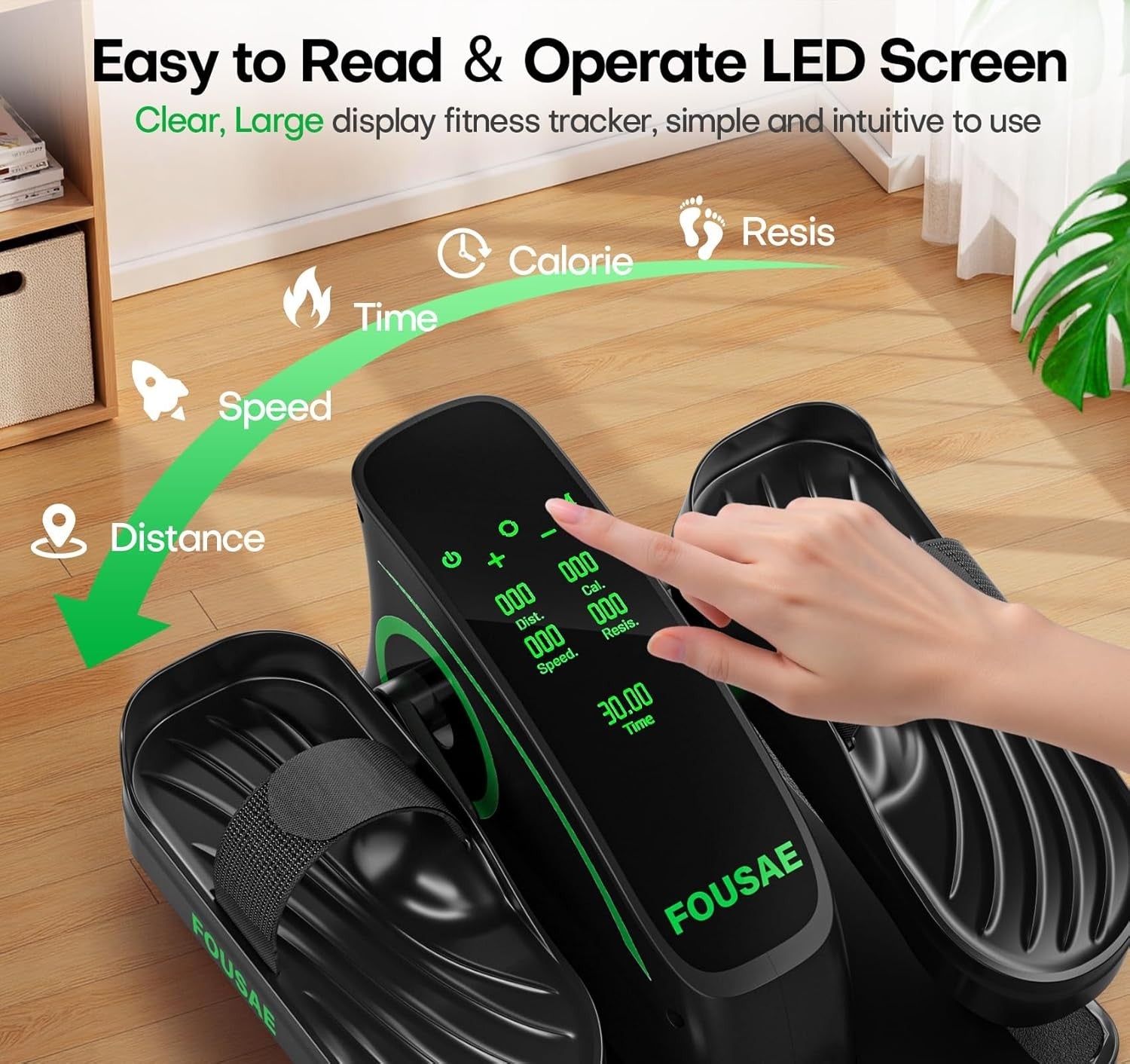 Under Desk Electric Elliptical Leg Exerciser Quiet Remote 15 Speed