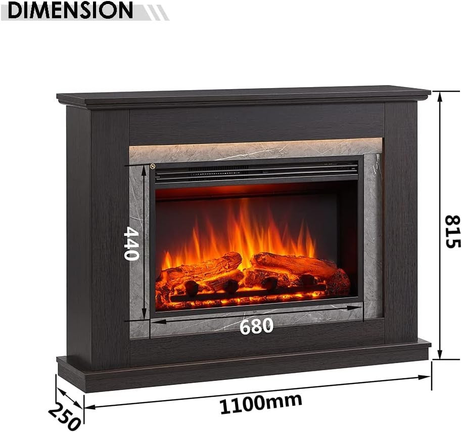 43" Freestanding Electric Fireplace with Remote & 2000W Heater Oak Finish