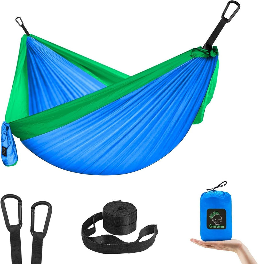 Kids Camping Hammock 6ft w/ Straps & Carabiners – Safe, Lightweight, Fun
