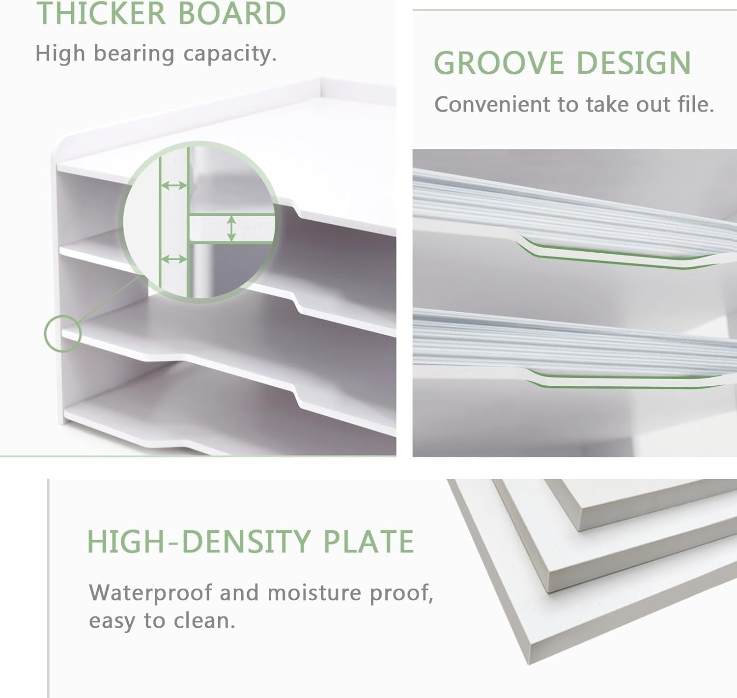 12x12 Scrapbook Paper Organizer 4 Tier Desktop Storage Stackable White