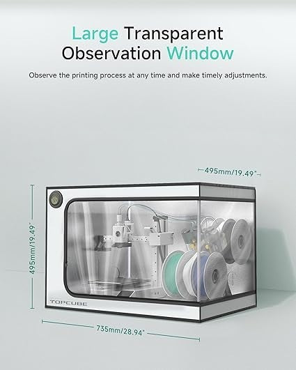 3D Printer Enclosure Clear Window LED Fireproof Noise Control