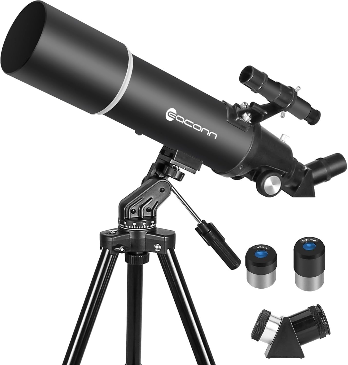 80mm Refractor Telescope for Adults & Kids, Portable Travel Astronomy Scope