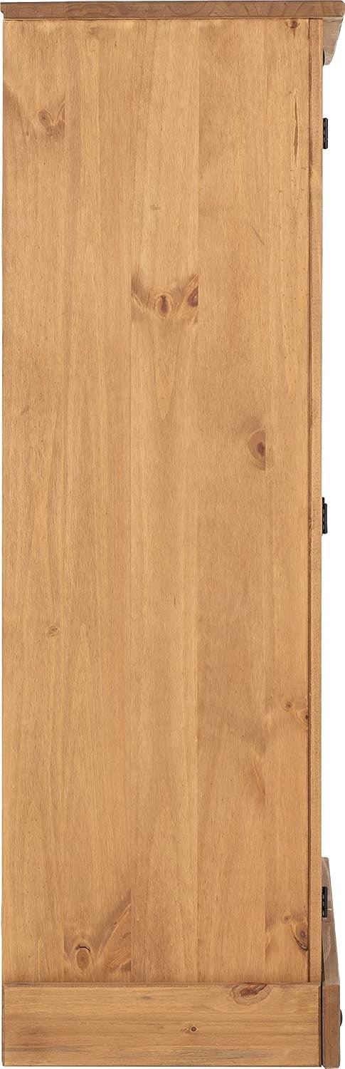 Rustic Pine Wardrobe 1 Door 4 Drawers Bedroom Storage with Hanging Rail