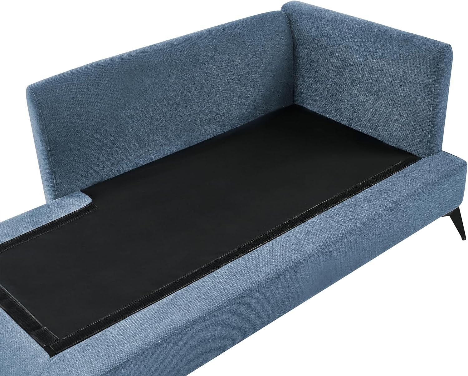 Modern Right Hand Blue Chaise Lounge with Cushion | Durable Polyester & Metal Le