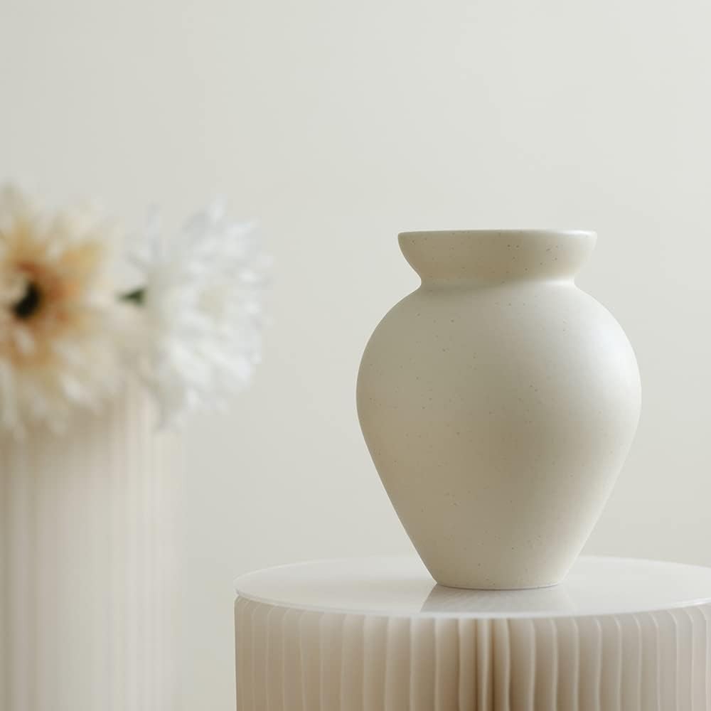 Ceramic Retro Flower Vase Nordic Milk Can Style Minimal Table Decor