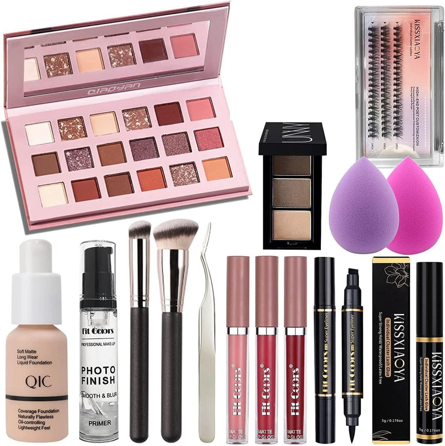 Professional All In One Makeup Kit 16pcs Palette Set with Bag
