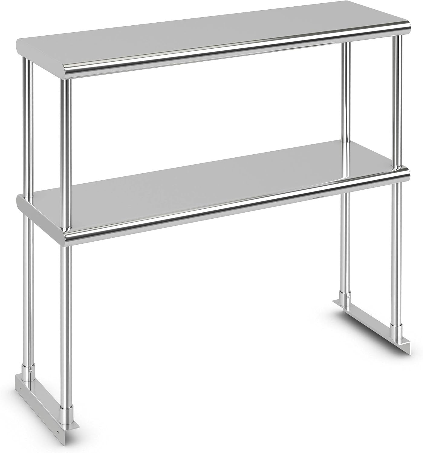 Stainless Steel Overshelf 92x30x85cm 2-Tier Adjustable Prep Table Heavy Duty