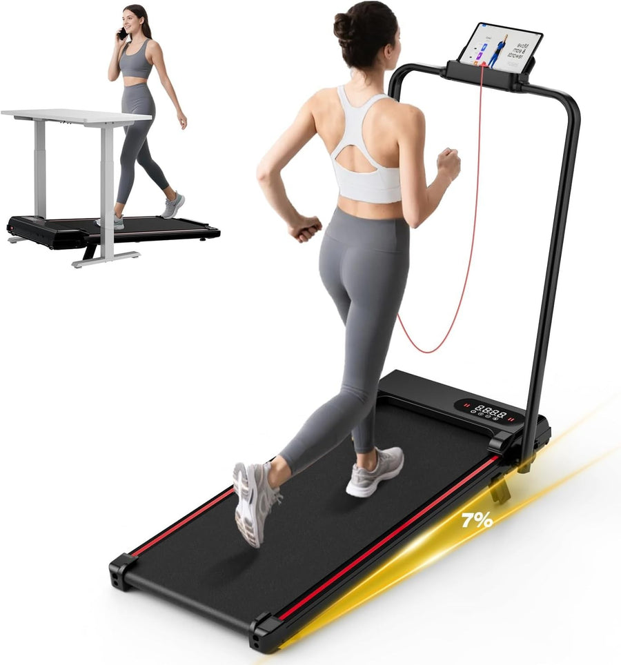 Foldable 2.5HP Treadmill with Incline LED Display Remote Home/Office Gym