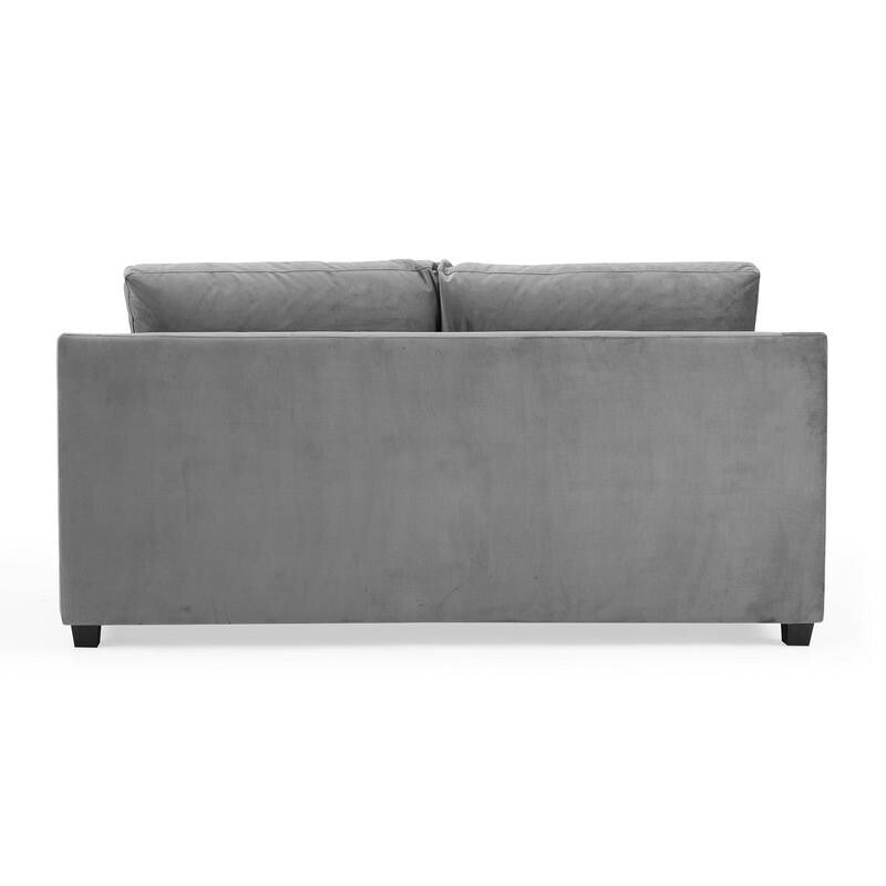 Grey Velvet Pull Out Sofa Bed with Mattress Small Double Guest Bed