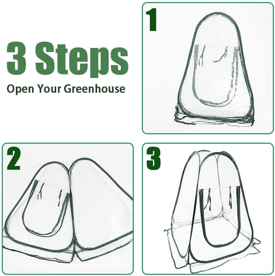 Mini Pop-Up Greenhouse 70x70x80cm Portable PVC Grow Tent for Garden & Patio