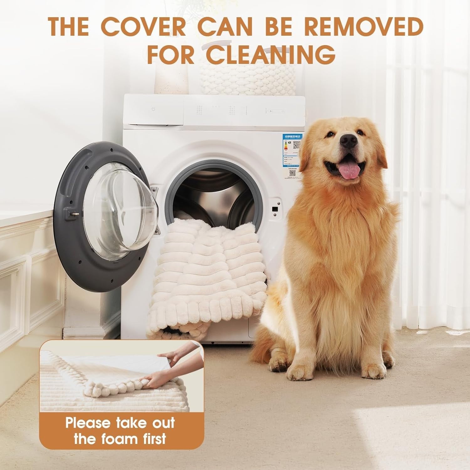 XL Orthopedic Dog Bed 107x76cm Waterproof Washable