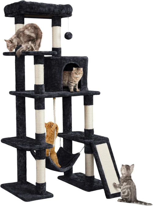 Large Cat Tree 159cm Multi Level Tower With Condo Hammock Scratching Posts