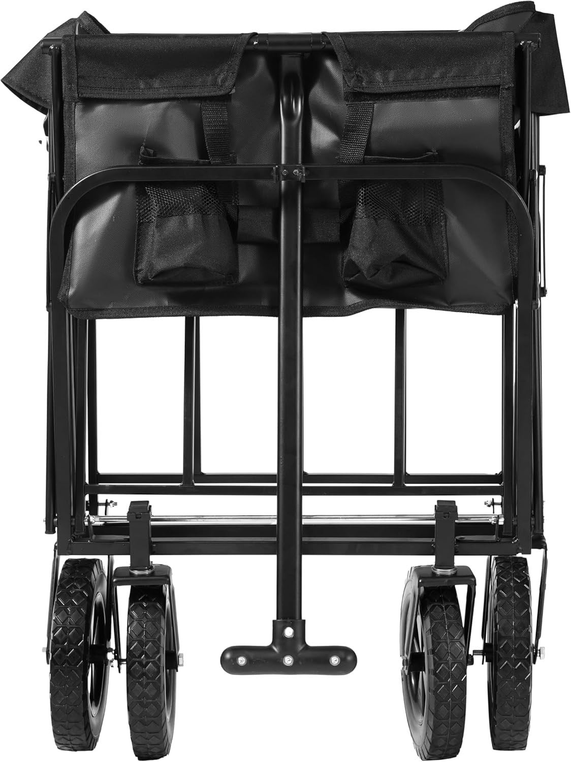 Mini Foldable Black Wagon – Portable Garden Trolley Cart w/ 60kg Load Capacity