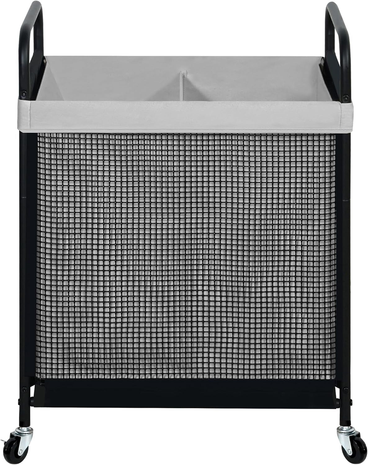 100L Rolling Laundry Hamper 2 Section Cart with Wheels Removable Washable Bag