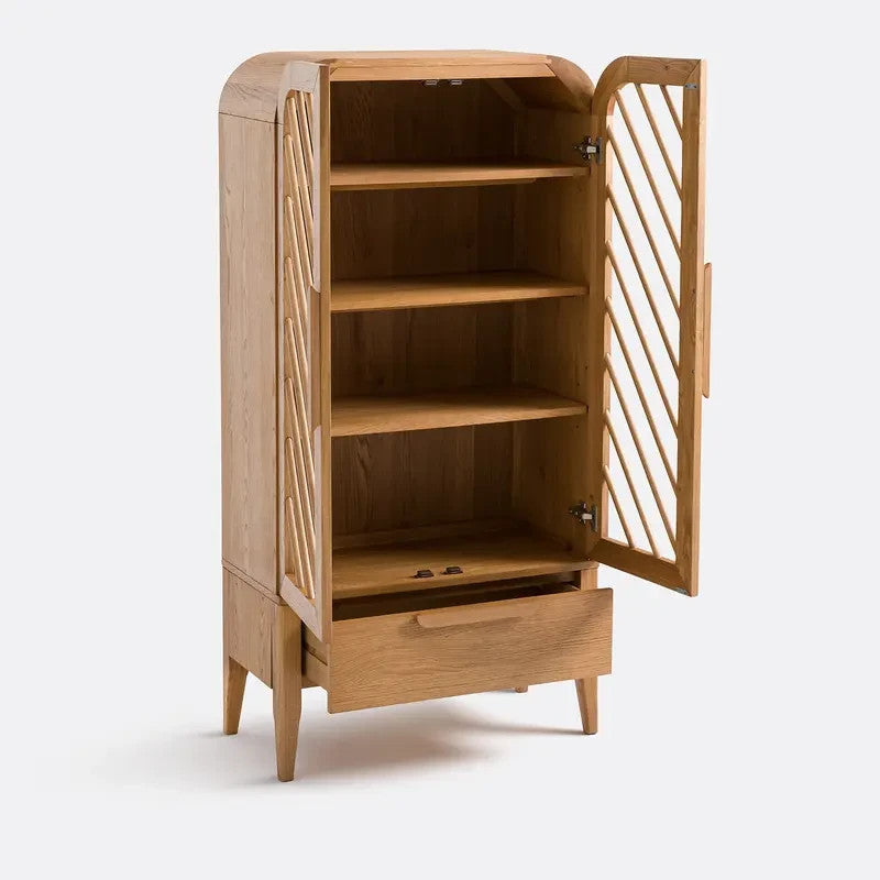Anda 160cm Solid Oak High Dresser – Tall Storage Cabinet with Drawer