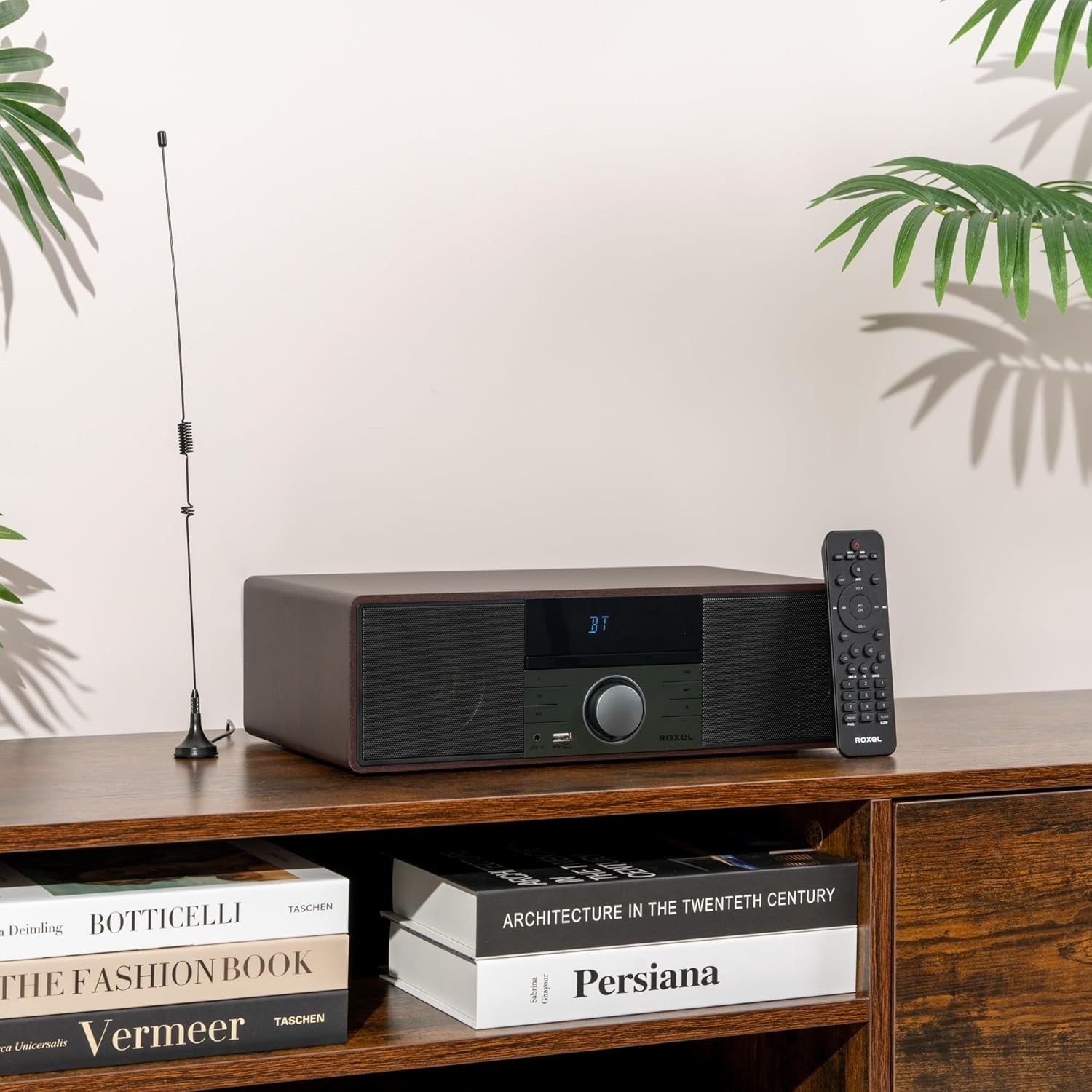 Compact Hi-Fi System CD Player DAB+ Bluetooth USB FM Radio Walnut