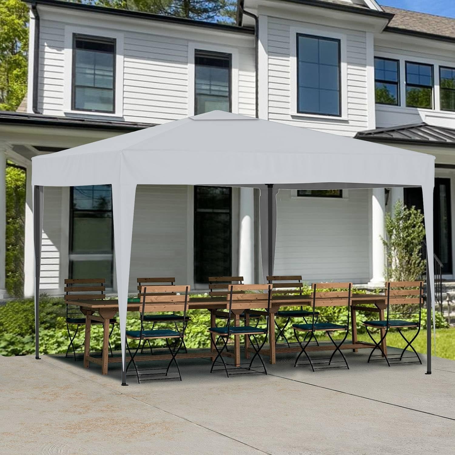 3x3M Pop Up Gazebo With Sides Garden Party Tent Steel Frame & Weight