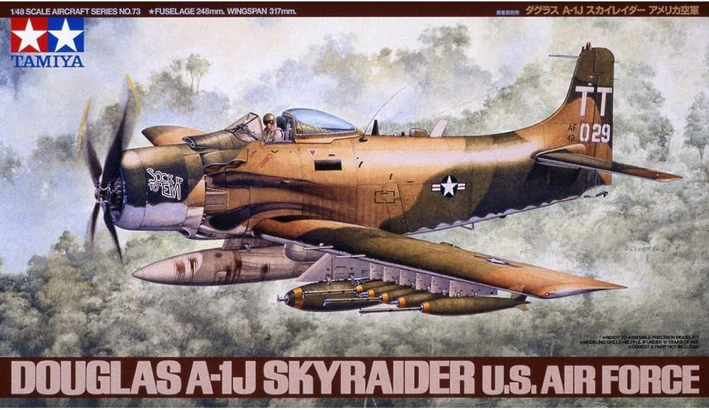 WWII Douglas A-1J Skyrider 1:48 Scale Plastic Model Kit Military Aircraft