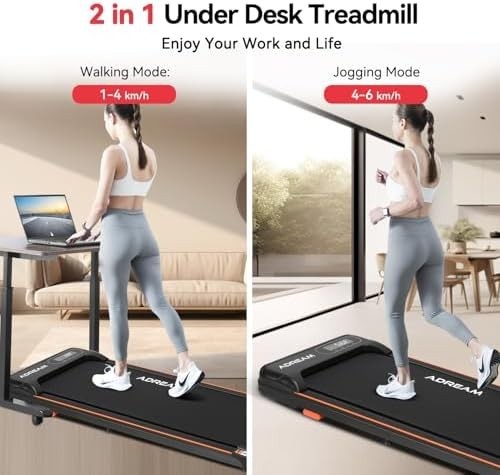 Foldable Walking Pad Treadmill 2HP Manual Incline Home Office Use