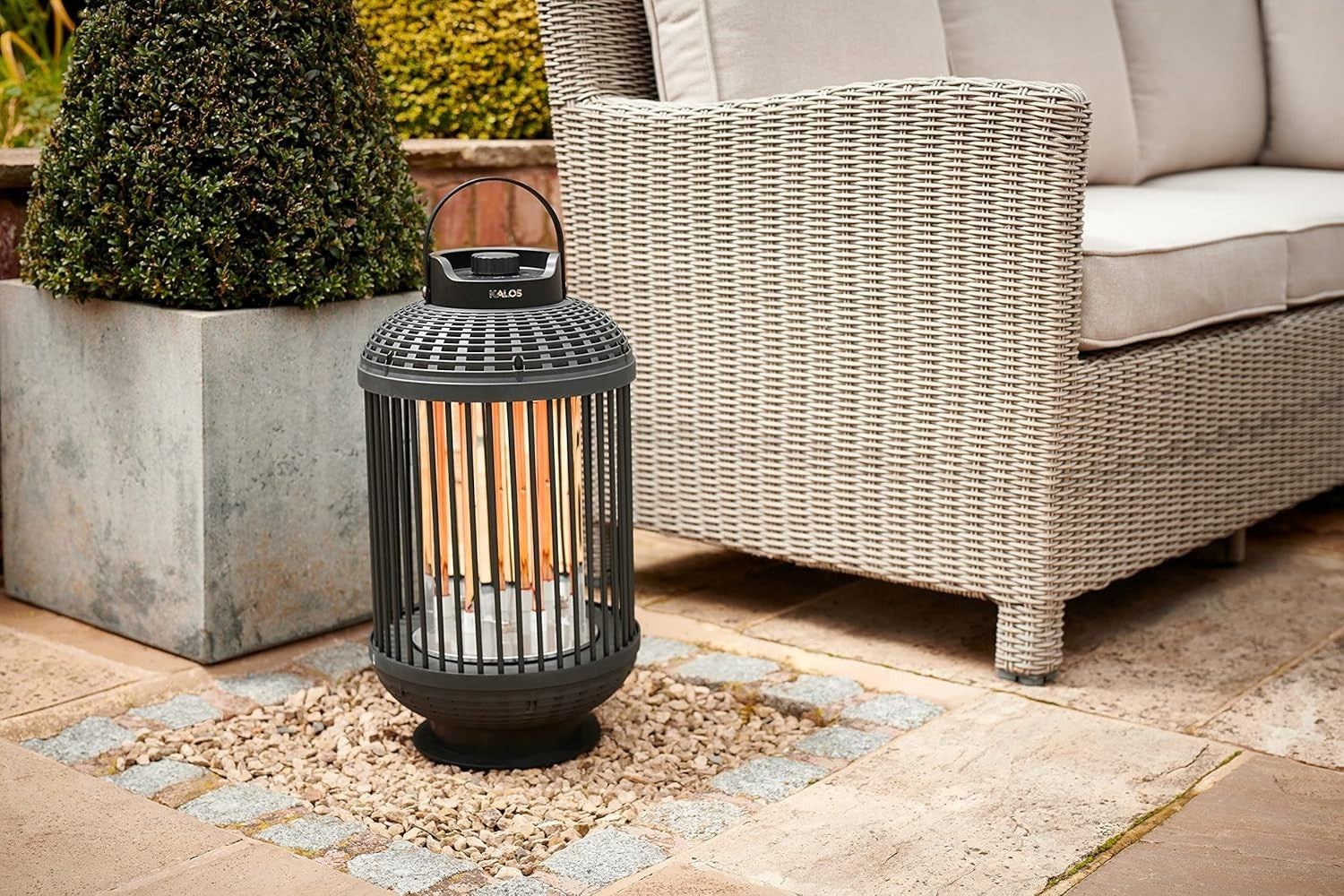 Kalos Oriental Outdoor Electric Lantern Patio Heater 1200W Aluminium