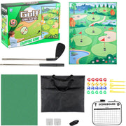 Golf Hitting Practice Mat Indoor Outdoor Training Kit with Tees & Carry Bag