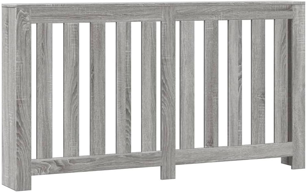 Grey Sonoma Radiator Cover Shelf | Modern MDF Slatted Cabinet 149x20x82cm