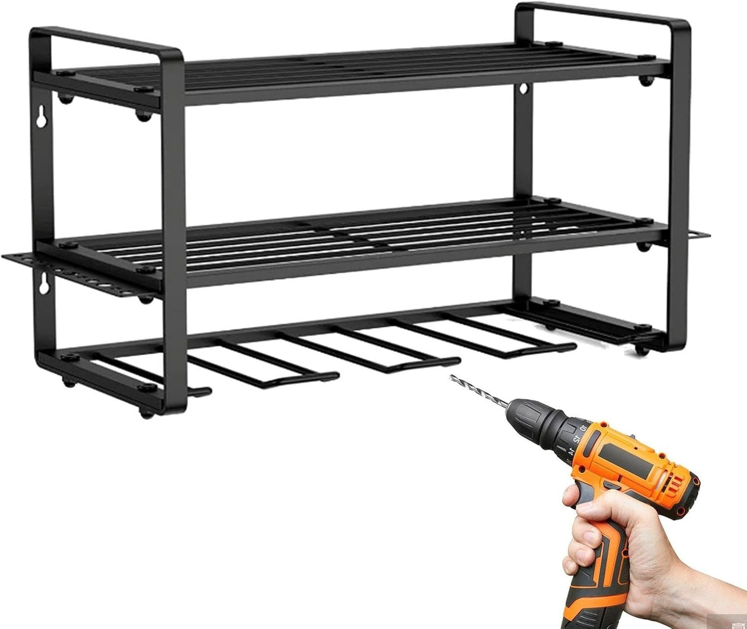 Heavy Duty Power Tool Wall Organizer Floating Drill Storage Rack
