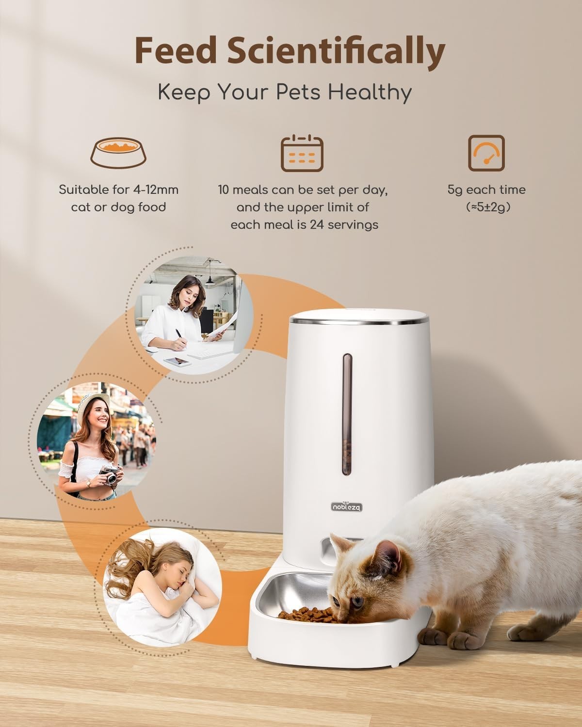 4L WiFi Automatic Cat Feeder Smart App Control Food Dispenser Timer