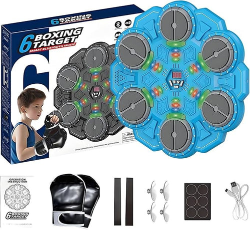 Kids Music Boxing Punch Pad LED Wall Mounted Interactive Fitness Game