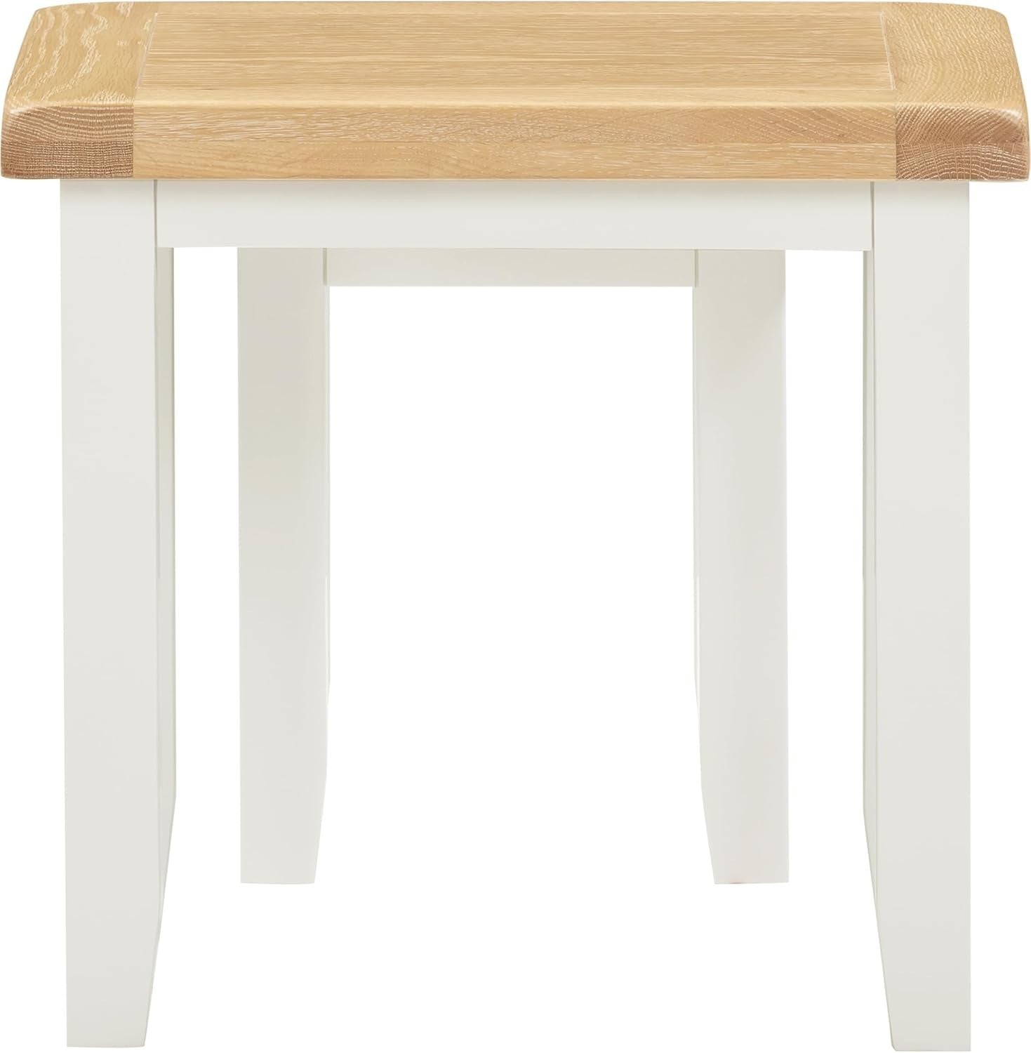 Farmhouse Nesting Coffee Table Set of 2 Ivory/Oak Wood Fully Assembled