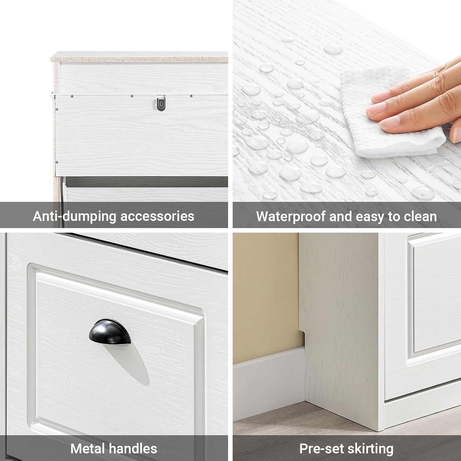 Slim Shoe Rack Cabinet with 3 Flip Drawers & Multi-Use Top Surface