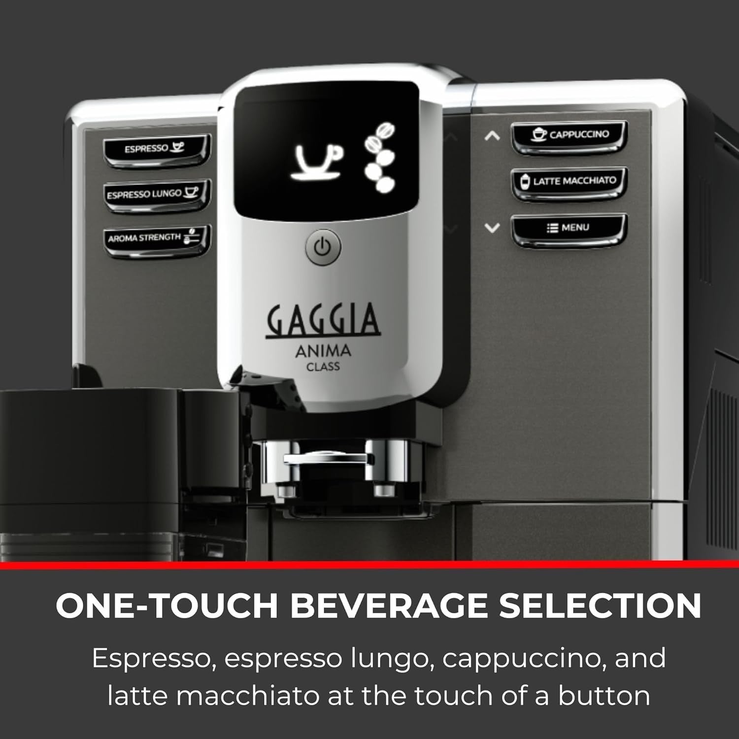 Automatic Bean-to-Cup Coffee Machine with Milk Frother 1500W 1.8L Tank Grey