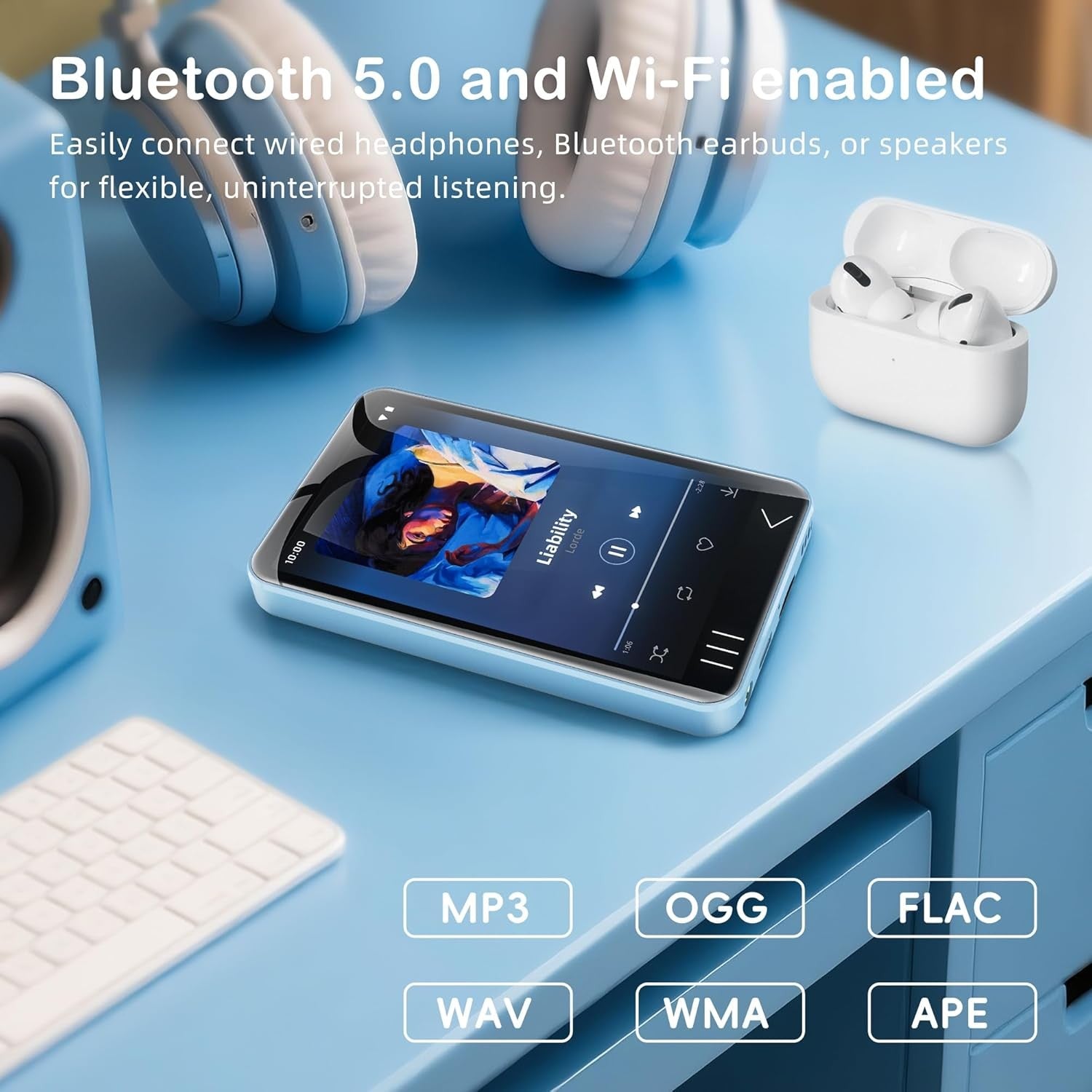 144GB Android MP3 Player 4" Touch Screen Bluetooth WiFi Blue