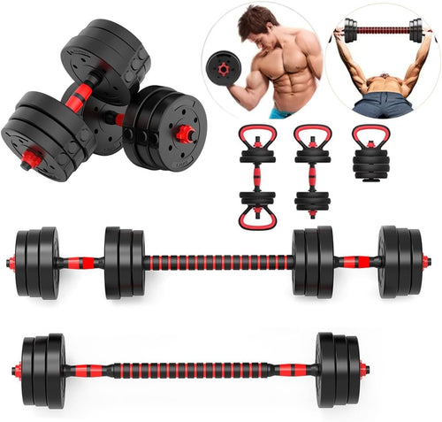 40kg Adjustable Dumbbells Barbell Kettlebell Set Home Gym Weights