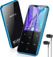 64GB Bluetooth 5.3 MP3 Player 2.4" Touch Screen FM Speaker Blue