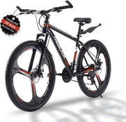 26” Mountain Bike 21-Speed Disc Brakes Lightweight Frame Men Women Adults