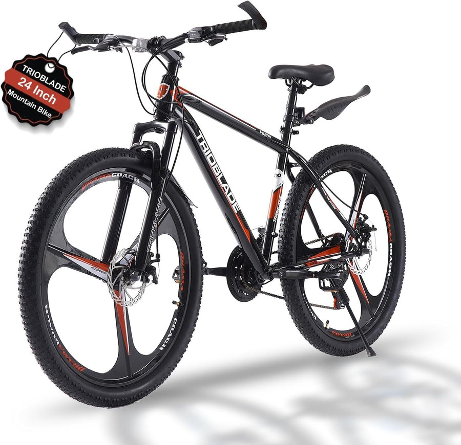 26” Mountain Bike 21-Speed Disc Brakes Lightweight Frame Men Women Adults