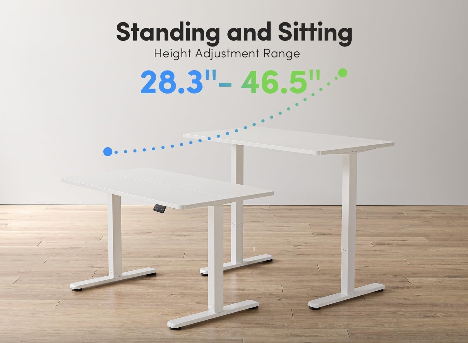 White Electric Standing Desk 120x60cm Adjustable Sit Stand Home Office