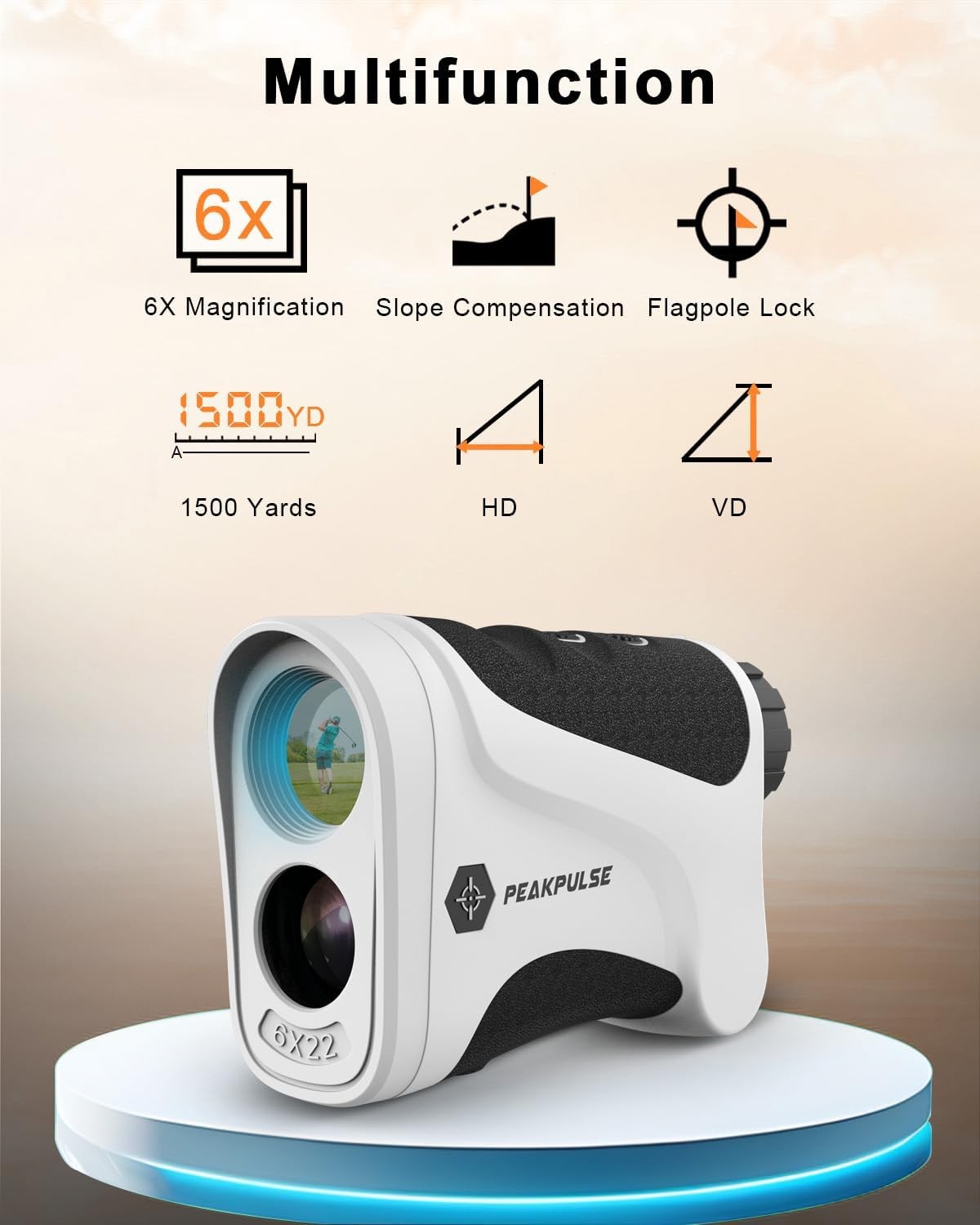 Golf Laser Rangefinder 1700 Yards Slope Flag Lock Vibration 6X Magnification
