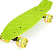 22in Retro Mini Cruiser Skateboard LED Wheels Kids Beginner Board Green
