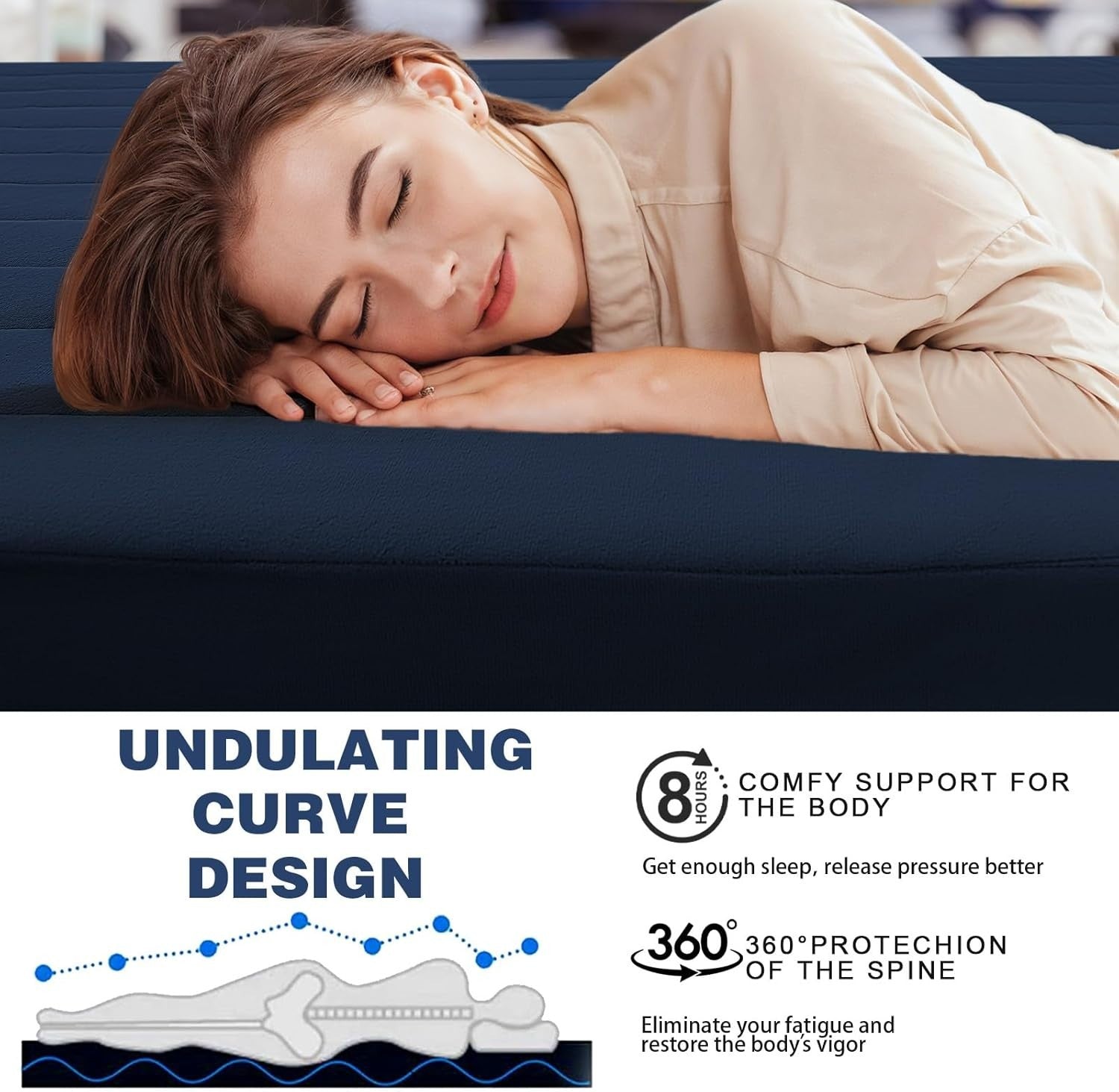 Double Roll Up Foam Floor Mattress Guest Bed Foldable Travel Mat 190x135cm