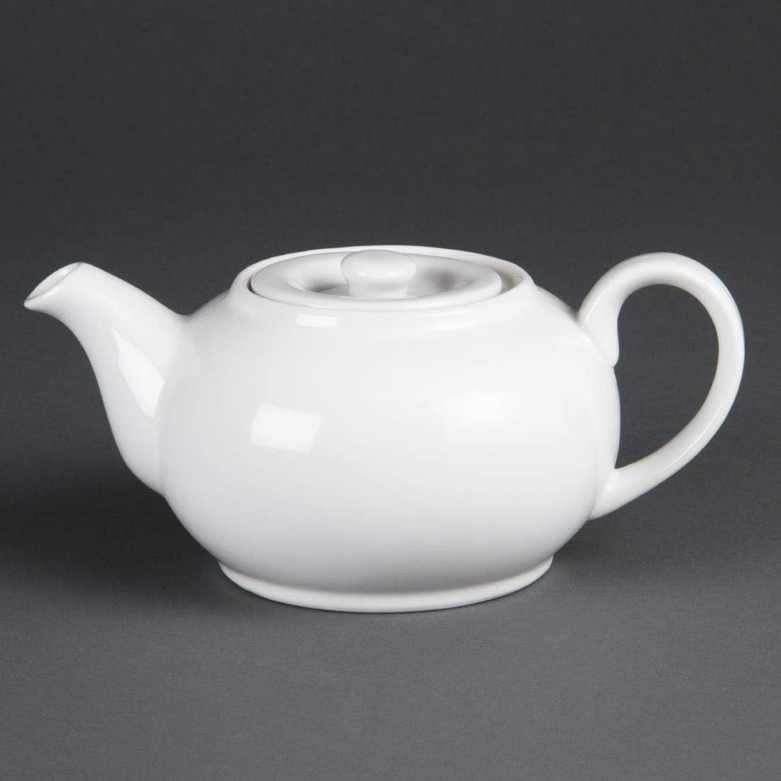 Porcelain Teapot 852ml White Tea Pot Lid Dishwasher Safe 4pc Set