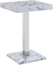 Diva Marble Effect High Gloss Square Bar Table Dining Pub 80×80×110cm Furniture