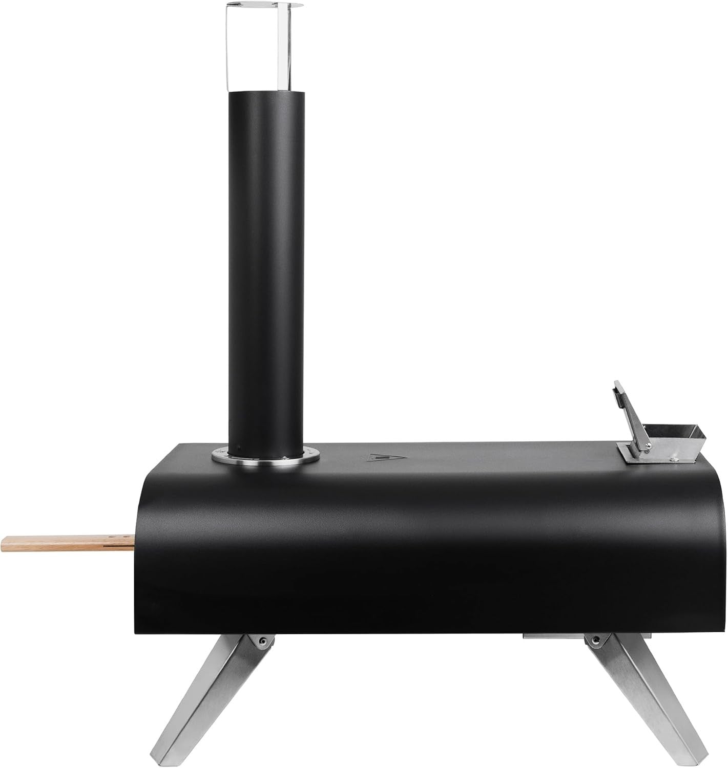 12" Outdoor Wood Fired Pizza Oven Black Stainless Steel Portable BBQ Smoker