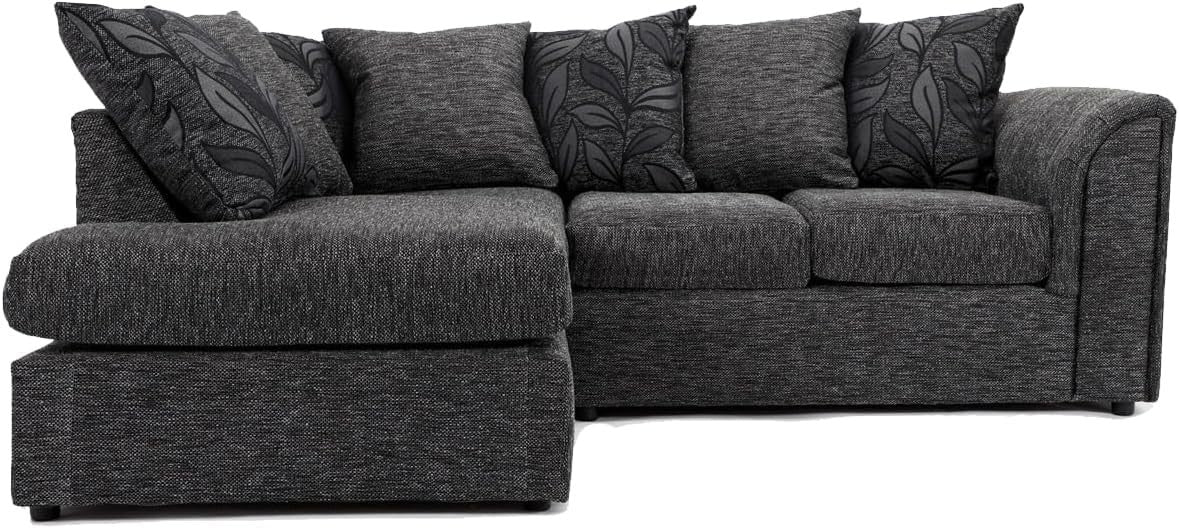 L Shaped Corner Sofa 4 Seater Plush Velvet Scatterback Comfy Lounge Left Hand