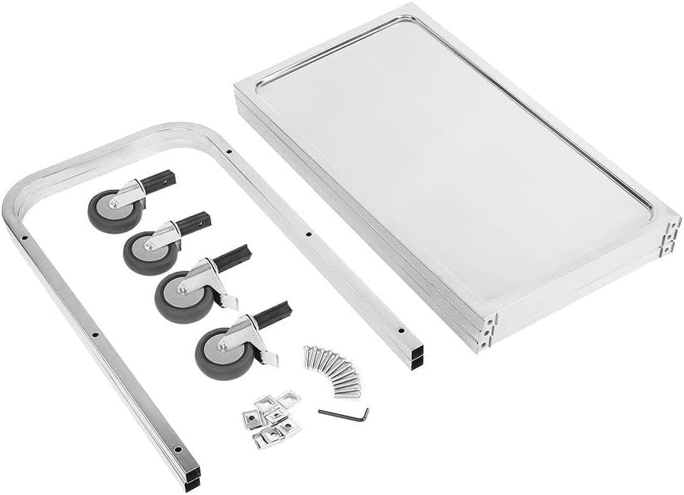 3 Tier Stainless Steel Catering Trolley w/ Locking Wheels
